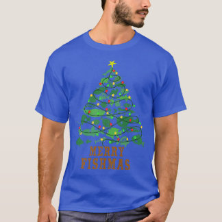 T-shirt Merry Fishmas Funky Christmas Tree Lights Fish Fis