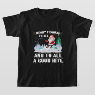 T-shirt Merry Fishmas Funny Pêcheur de poisson Xmas