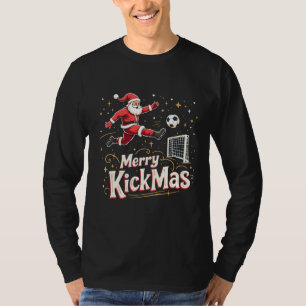 T-shirt Merry Kickmas Funny Santa Claus Amateurs de footba