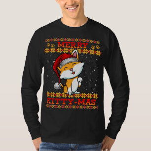 T-shirt Merry Kitty Mas Cute Kitten Chat Dame de Noël Hol