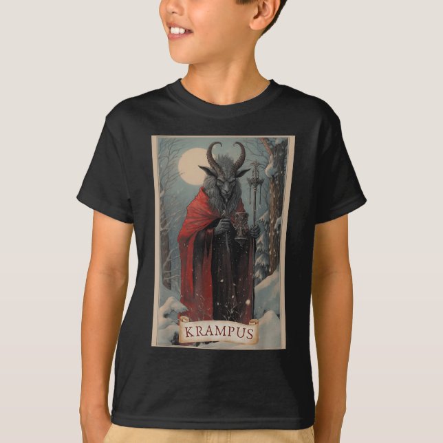 T-shirt Merry Krampus Christmas Xmas Horror Ugly Sweater E (Devant)