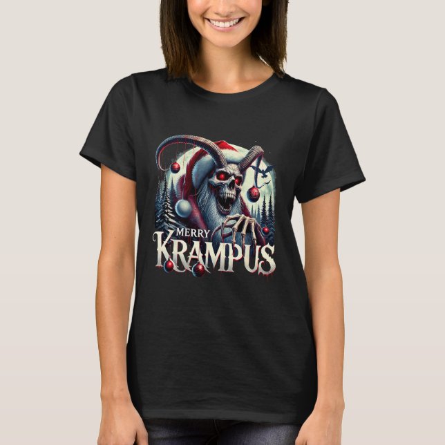 T-shirt Merry Krampus Krampus Vient À La Ville Horreur Chr (Devant)