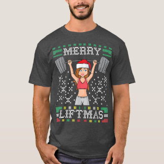 T-shirt Merry Liftmas Ugly Christmas Sweater Miss Santa Gy