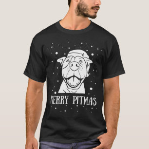 T-shirt Merry Pitma Pitbull Santa Claus Dog Pittie Christ
