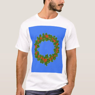 T-shirt Merry Red Berry & Holly Wreath pour Noël