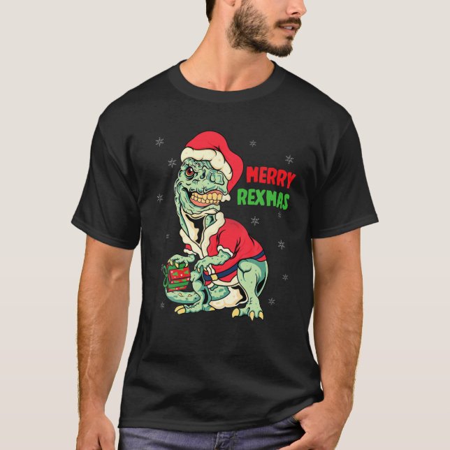 T-shirt Merry Rexmas Rawr T (Devant)