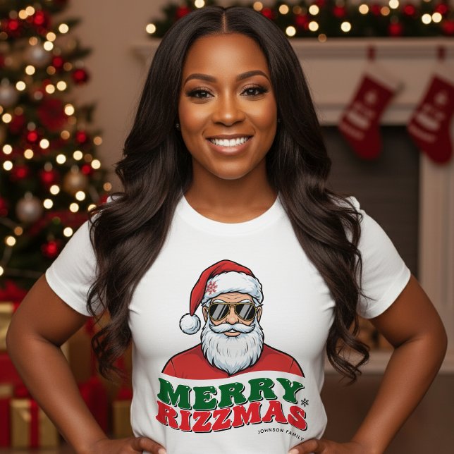 T-shirt Merry Rizzmas Retro Santa Claus Funny Christmas (Créateur téléchargé)