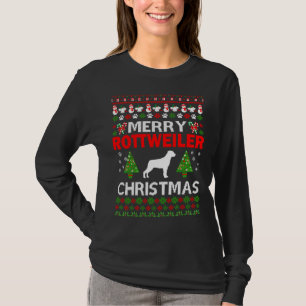 T-shirt Merry Rottweiler Chien Noël laid