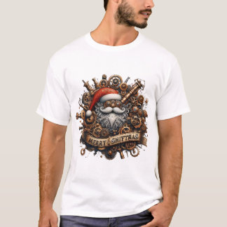 T-shirt Merry Shiftmas : Gears, Steam, et Victorian Cheer!