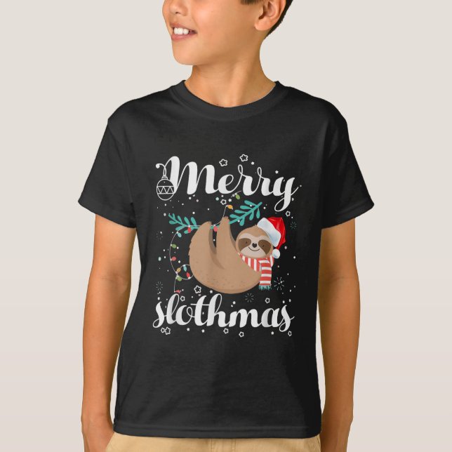 T-shirt Merry Slothmas Christmas Pajama For Sloth Lovers  (Devant)