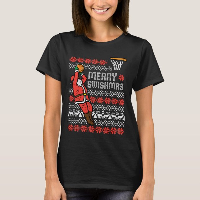 T-shirt Merry Swishmas Sketll Ugly Christmas Xmas Men Boys (Devant)