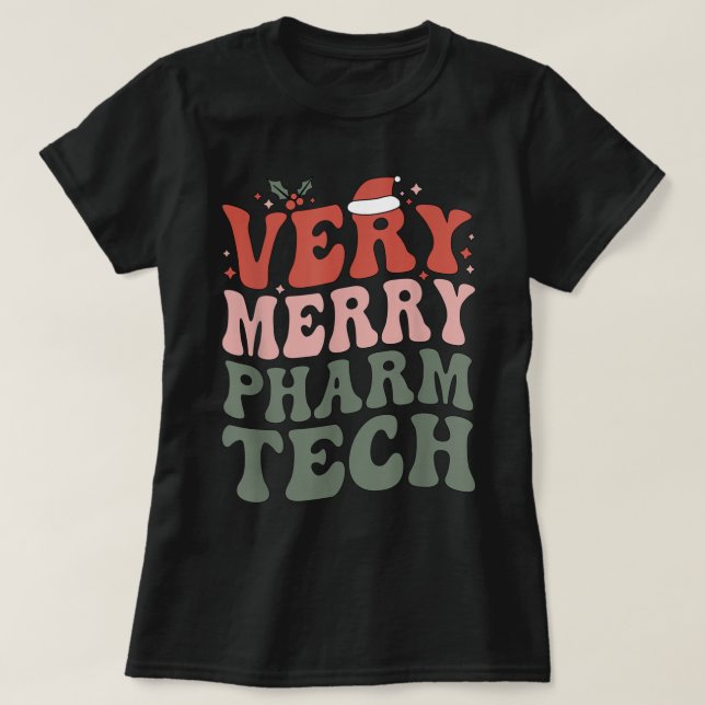 T-shirt Merry Technologue en pharmacie Christmas Pharm Tec (Design devant)