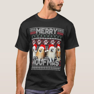 T-shirt Merry Woofmas Cute Poméranienne Et Havanaise Avec
