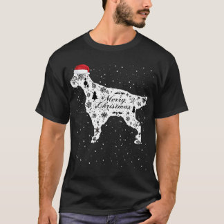 T-shirt Merry Xmas English Setter Dog Christmas