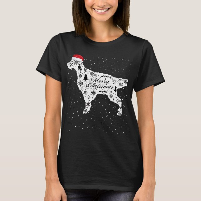 T-shirt Merry Xmas English Setter Dog Christmas (Devant)