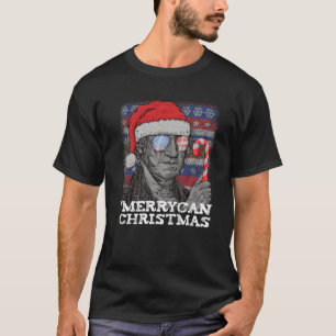 T-shirt Merrycan Noël Patriotique Président Washington