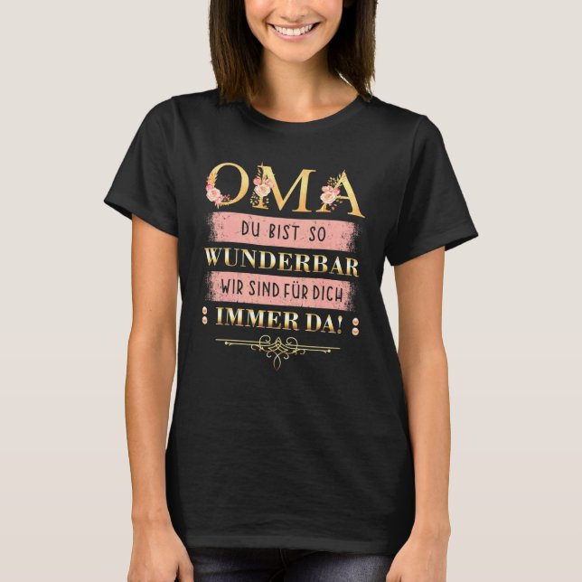 T-shirt Merveilleux Mamie Dit En Allemand Avec Fleurs (Devant)