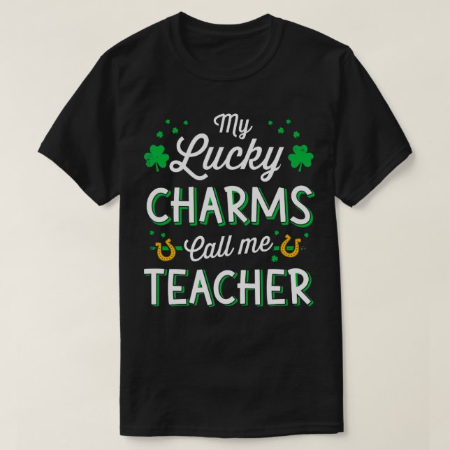T-shirt Mes charmes chanceux m'appellent professeur pour S (Design devant)