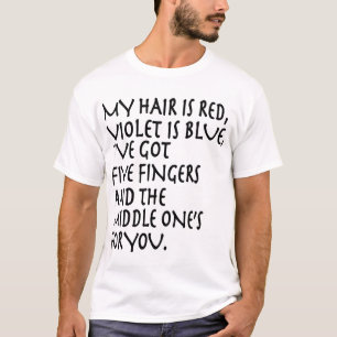 T-shirt mes cheveux sont violette rouge sont ive bleu ont