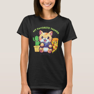 T-shirt Mes Choses Préférées Chats Jeux Plantes Pizza &
