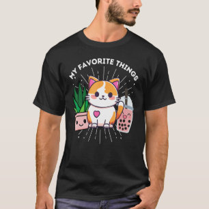 T-shirt Mes Choses Préférées Chats Plantes Boba Drôle