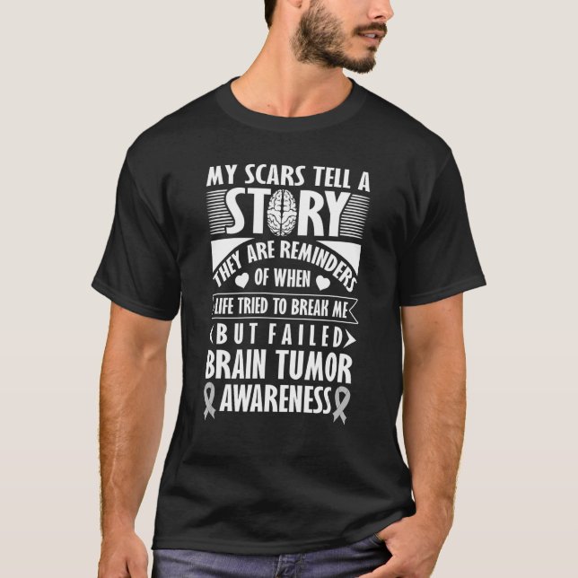 T-shirt Mes cicatrices racontent une histoire Cerveau Tume (Devant)