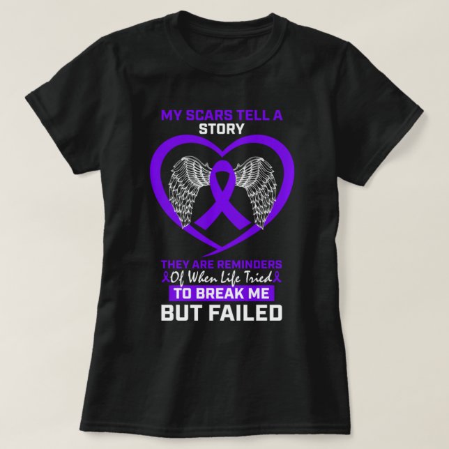 T-shirt Mes cicatrices racontent une histoire Lymphome de  (Design devant)