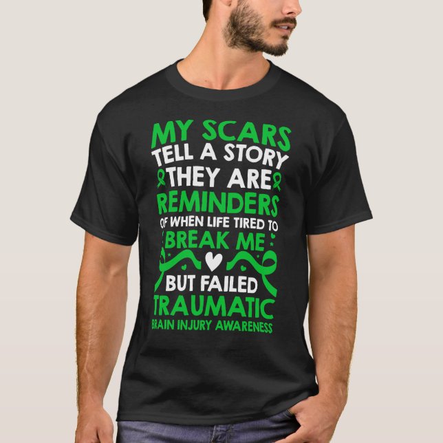 T-shirt Mes cicatrices Sensibilisation aux blessures céréb (Devant)