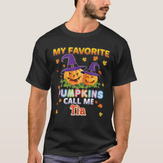 T-shirt Mes Citrouilles Favoris M'Appelent Tia De Dans Le 