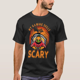 T-shirt Mes Compétences En Jeu Ont Peur À Lanterne Hallowe