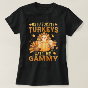 T-shirt Mes dindes préférées m'appellent Mamie Thanksgivin