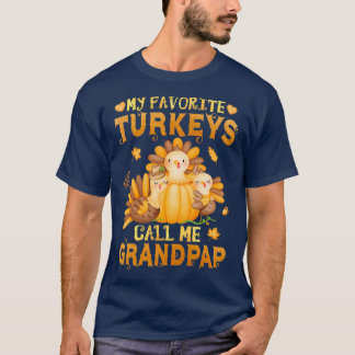 T-shirt Mes Dindons Favoris Appelez-Moi Grandpap Funny Fal