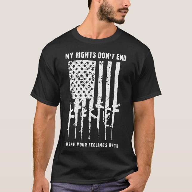 T-shirt mes droites ne finissent pas où vos sentiments (Devant)