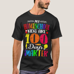 T-shirt Mes Enfants À L'École À Domicile Sont 100 Jours Pl