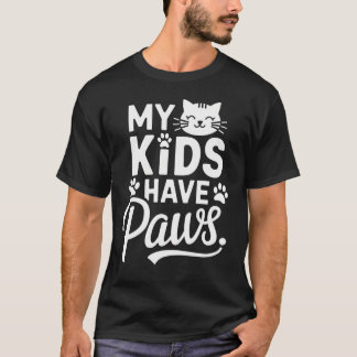 T-shirt Mes Enfants Ont Des Pailles, Drôle Chat Maman Et P