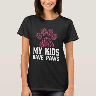 T-shirt Mes enfants ont des pattes Citation pour chien cha