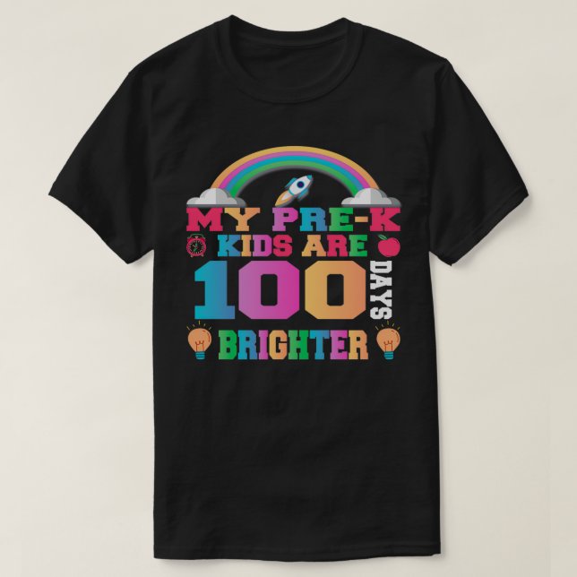 T-shirt Mes enfants Prek 100 jours Plus lumineux (Design devant)