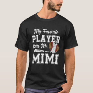 T-shirt Mes Favoris De Baseball Les Gens M'Appelent Mimi M
