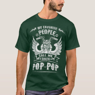 T-shirt Mes Gens Favoris M'Appelent Biker Pop-Pop Grandpa