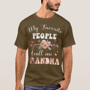 T-shirt Mes Gens Favoris M'Appelent Grandma Femmes Floral