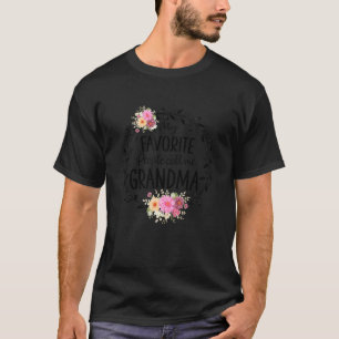 T-shirt Mes Gens Favoris M'Appelent Grandma Femmes Flower 
