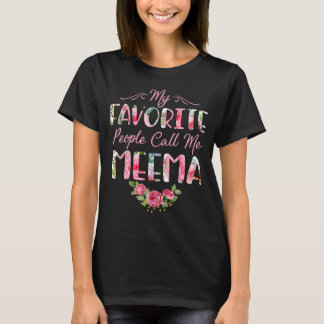 T-shirt Mes Gens Favoris M'Appelent Meema Flower Floral Mo