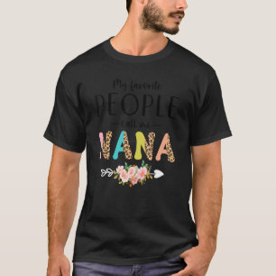 T-shirt Mes Gens Favoris M'Appelent Nana Femmes Flower Gra