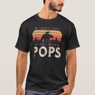 T-shirt Mes Gens Favoris M'Appelent Pops Hommes Retro Bear