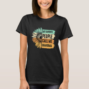 T-shirt Mes Gens Préférés M'Appelent Grandma Tournesol Mou