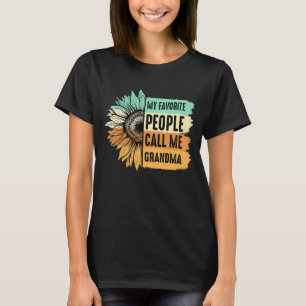 T-shirt Mes Gens Préférés M'Appelent Grandma Tournesol Mou