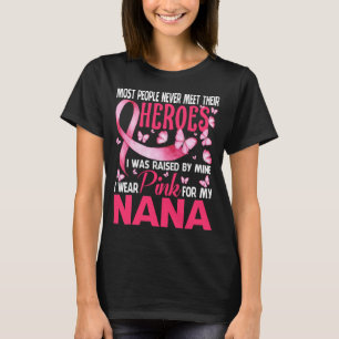 T-shirt Mes Héros Je Porte Du Rose Pour Mon Cancer Du Sein