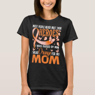 T-shirt Mes Héros Je Porte Orange Pour Ma Maman Multiple S
