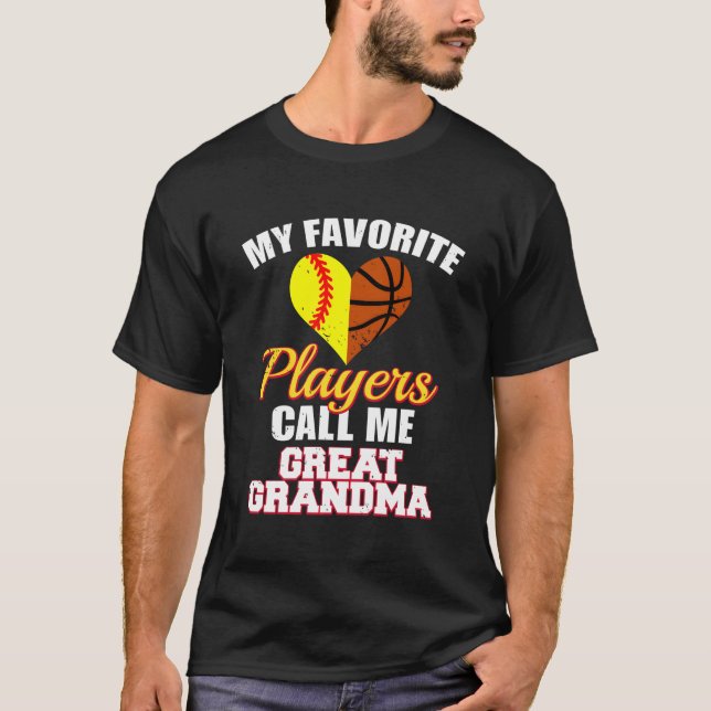 T-shirt Mes Joueurs préférés de basketball-softball Great  (Devant)