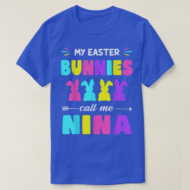 T-shirt Mes Lapins De Pâques M'Appelent Nina Pâques Jour C (Design devant)